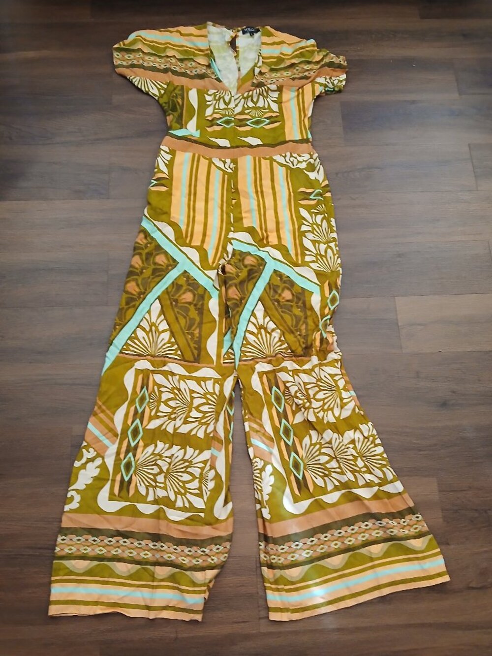 RARE MAGARI MADE IN ITALY BOHO VINTAGE DESIGNER VACATION JUMPSUIT 70S L GUC